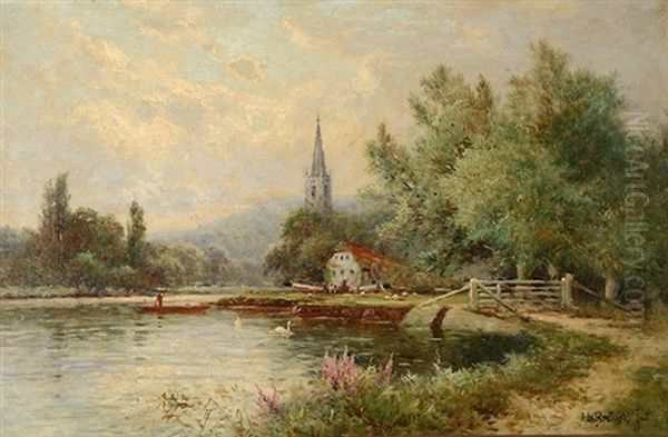 Great Marlow On Thames Oil Painting by Alfred Fontville de Breanski Jr
