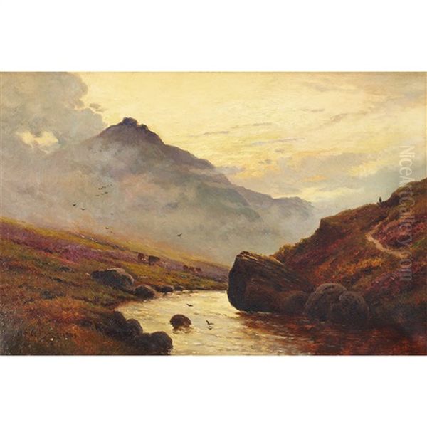 Near Ben Nevis Oil Painting by Alfred Fontville de Breanski Jr