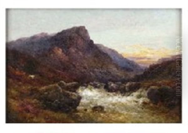 Evening In Glen Coe Oil Painting by Alfred Fontville de Breanski Jr