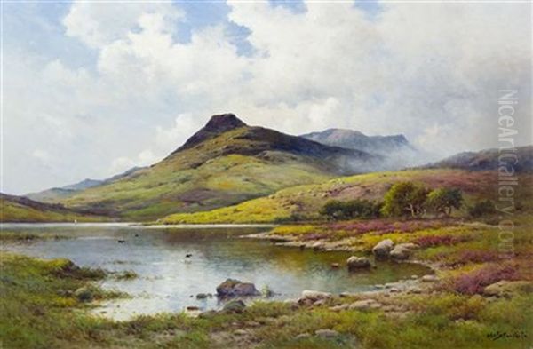 The Quinag And Loch Assynt Sutherland Oil Painting by Alfred Fontville de Breanski Jr