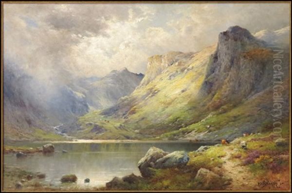 Between The Showers, Llyn Idwal N. Wales Oil Painting by Alfred Fontville de Breanski Jr