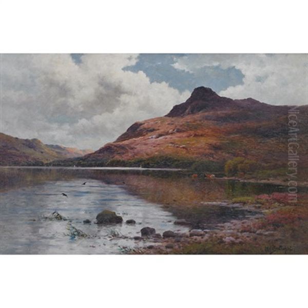 Loch Leven At Ballachulish Oil Painting by Alfred Fontville de Breanski Jr