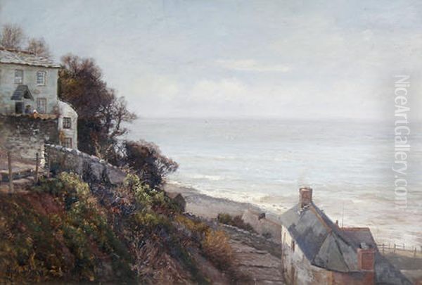 The Streets Of Clovelly Oil Painting by Alfred Fontville de Breanski Jr