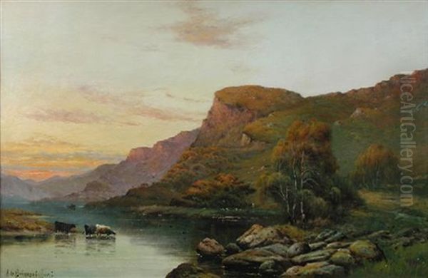 View Of Falcon Crag, The Lake District Oil Painting by Alfred Fontville de Breanski Jr
