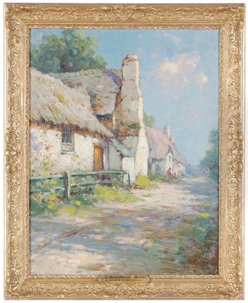 A Dorseshire Lane Oil Painting by Alfred Fontville de Breanski Jr