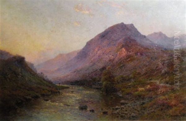 Evening Above Dunblane Oil Painting by Alfred Fontville de Breanski Jr