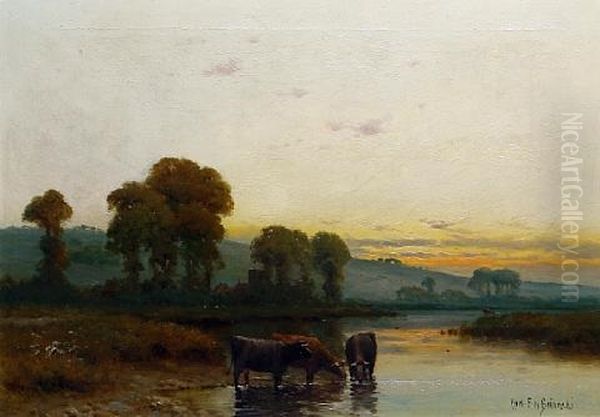 At Bury On The Arun Oil Painting by Alfred Fontville de Breanski Jr