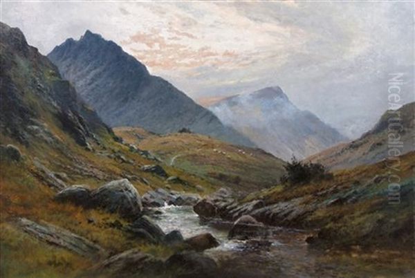 Grazing Sheep, North Wales Oil Painting by Alfred Fontville de Breanski Jr