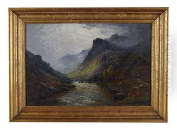 In Glen Etive N.b. Oil Painting by Alfred Fontville de Breanski Jr