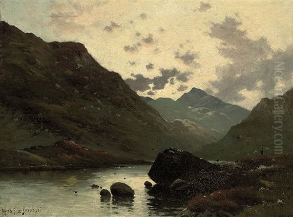 Llyn Ogwen, North Wales Oil Painting by Alfred Fontville de Breanski Jr