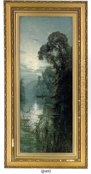 A Summer Morning, The Quarry Woods (+ A Summer Night, Clieveden Woods; Pair) Oil Painting by Alfred Fontville de Breanski Jr