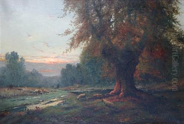 The Edge Of The Forest, Burnham Beeches Oil Painting by Alfred Fontville de Breanski Jr