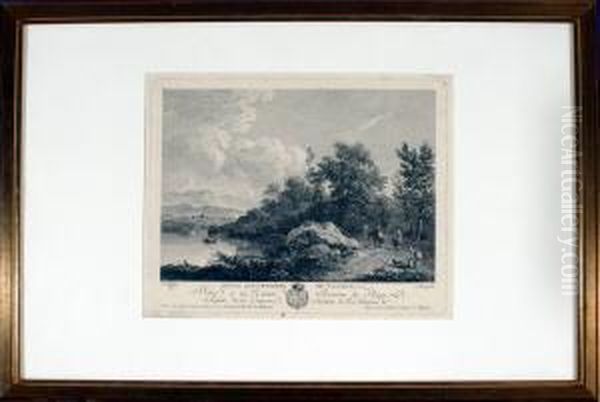 Landschaft Am See Mit Reitern Oil Painting by Jacques Aliamet