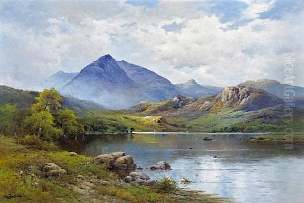 A View Of Lake Coniston And The Old Man, Lake District Oil Painting by Alfred Fontville de Breanski Jr