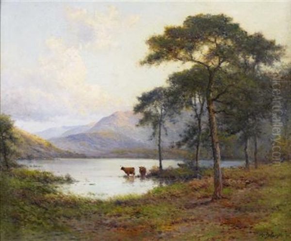 Evening In The Trossachs Oil Painting by Alfred Fontville de Breanski Jr