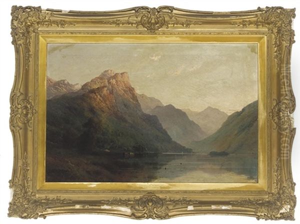 Evening On Derwentwater Oil Painting by Alfred Fontville de Breanski Jr