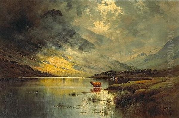 On Loch Etive, Argyll And Bute, Scotland Oil Painting by Alfred Fontville de Breanski Jr