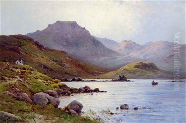 Summer Morning - Easdale Tarn Oil Painting by Alfred Fontville de Breanski Jr
