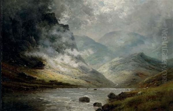 In The West Highlands Oil Painting by Alfred Fontville de Breanski Jr