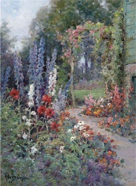 Summer Flowers Oil Painting by Alfred Fontville de Breanski Jr