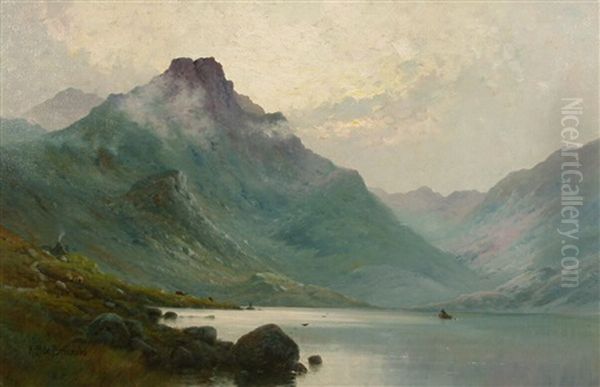 Easedale Tarn, Cumberland Oil Painting by Alfred Fontville de Breanski Jr