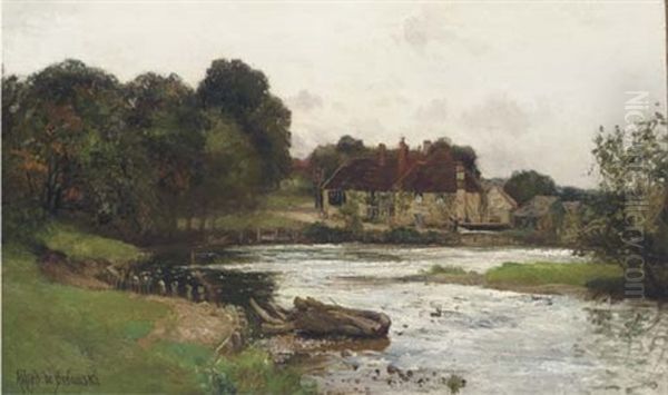 The Swan Inn, Pangbourne Oil Painting by Alfred Fontville de Breanski Jr