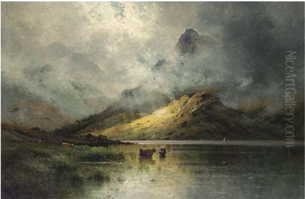 Mountain Mists Oil Painting by Alfred Fontville de Breanski Jr
