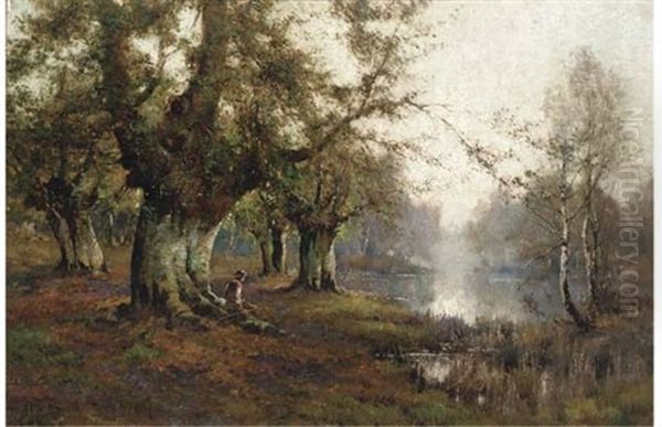 Springtime, Burnham Beeches Oil Painting by Alfred Fontville de Breanski Jr