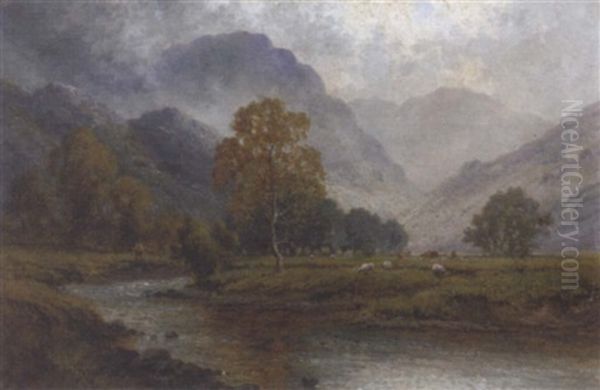 Easedale, Cumberland Oil Painting by Alfred Fontville de Breanski Jr