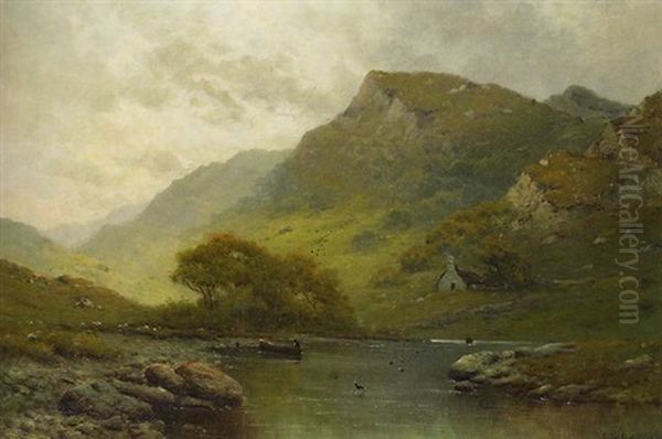 Ogwen Vale, North Wales Oil Painting by Alfred Fontville de Breanski Jr