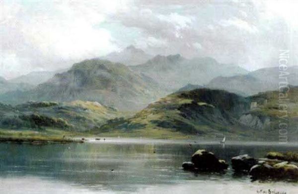 Llyn Dinas, Snowdonia, North Wales Oil Painting by Alfred Fontville de Breanski Jr