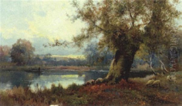 Burnham Beeches, The Pond's Pool Oil Painting by Alfred Fontville de Breanski Jr