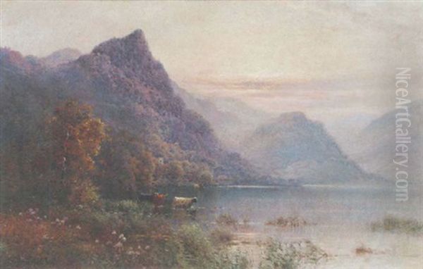 Early Morning Lodore, Derwentwater Oil Painting by Alfred Fontville de Breanski Jr