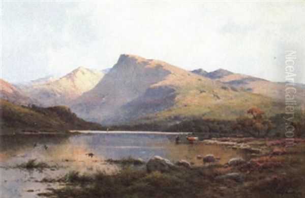 Evening Light, Loch Etive, N.b. Oil Painting by Alfred Fontville de Breanski Jr