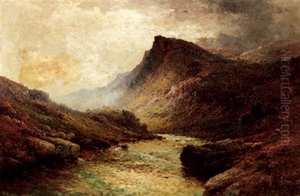Near Glen Urquhart - West Highlands Oil Painting by Alfred Fontville de Breanski Jr