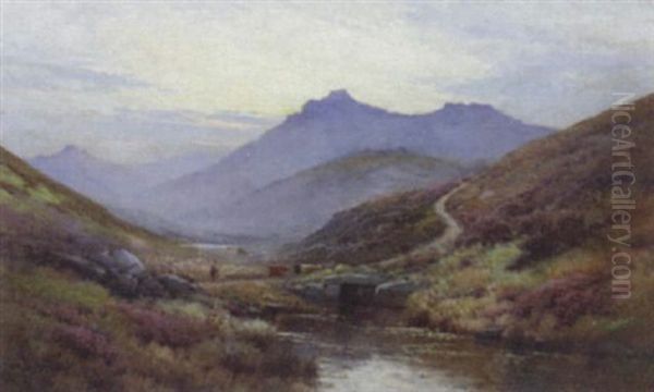 The Devil's Bridge - Near Princetown, Dartmoor Oil Painting by Alfred Fontville de Breanski Jr