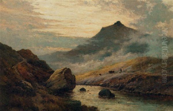 Near Lydford, Dartmoor Oil Painting by Alfred Fontville de Breanski Jr