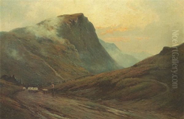 The Mountain Pass Oil Painting by Alfred Fontville de Breanski Jr