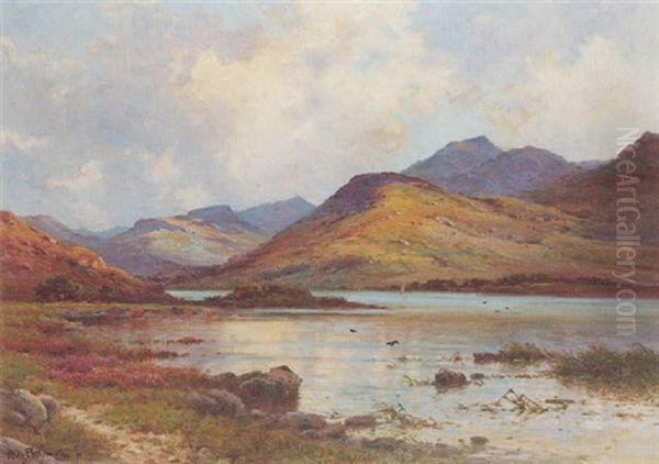Evening, Loch Quoich, Inverness Oil Painting by Alfred Fontville de Breanski Jr