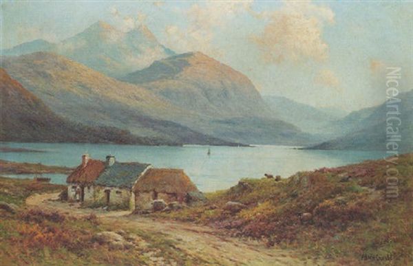 At The Head Of Loch Elive Oil Painting by Alfred Fontville de Breanski Jr
