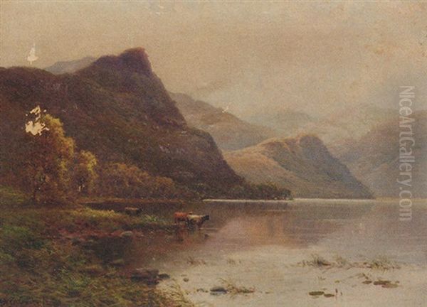 Early Morning, Lodore, Derwentwater Oil Painting by Alfred Fontville de Breanski Jr