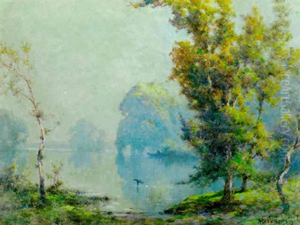 October Morning Oil Painting by Alfred Fontville de Breanski Jr