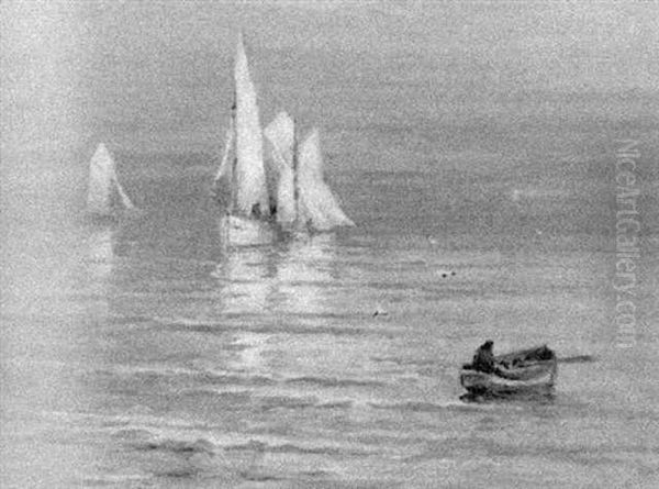 Looking East At Sunset Oil Painting by Alfred Fontville de Breanski Jr