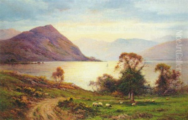 Evening, Ennerdale Water Oil Painting by Alfred Fontville de Breanski Jr