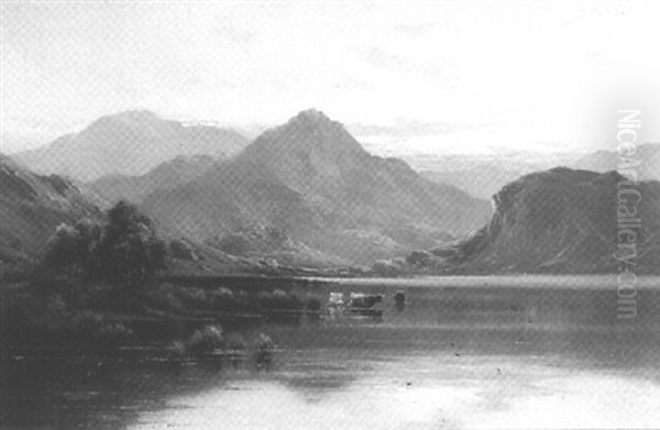 Early Morning, Derwentwater Oil Painting by Alfred Fontville de Breanski Jr