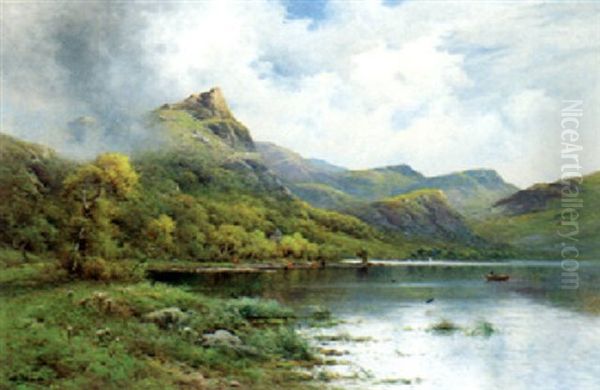 The English Lakes, Ladore Derwertwater Oil Painting by Alfred Fontville de Breanski Jr