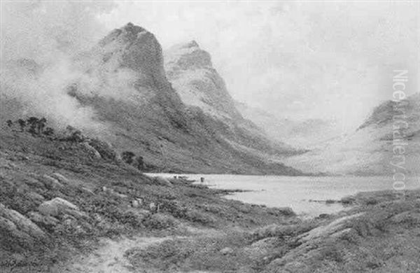 The Hills Of Glencoe Oil Painting by Alfred Fontville de Breanski Jr