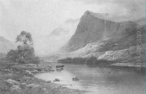 Morning Mists, The Slopes Of Ben Venue Oil Painting by Alfred Fontville de Breanski Jr