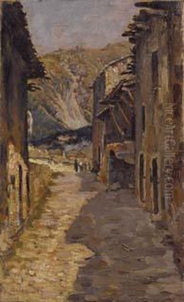 Nella Strada Oil Painting by Vincenzo Alicandri