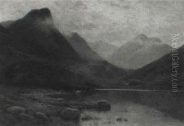 Evening In The West Highlands Oil Painting by Alfred Fontville de Breanski Jr